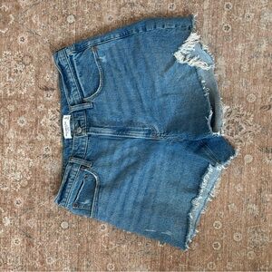 Abercrombie & Fitch Distressed Blue Jean Shorts